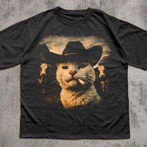 Funny Cowboy Cat T-shirt, Meme Shirts, Cats Lover Gift Unisex T Shirt  73